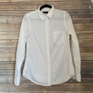 GAP Shirt Women Medium Modern Button Down White Long Sleeve Casual Preppy